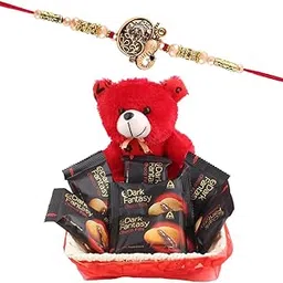 SFU E Com Coockie Delight Basket Gift Hamper | Rakhi Chocolate Gift For Brother | Ganesh Rakhi With Chocolates | Rakshabandhan Chocolate Gift | 1150-picture-32