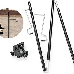 Joyeee Collapsible Camping Lantern Stand for Table, Outdoor Camping Activities, 35.4 inch Aluminum Alloy Folding Lamp Stand Pole Hanger with Black Storage Bag, Table Clamp, Black-image-19