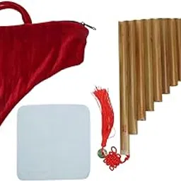 Pan Pipes, 15 Pipes G Key Pan Flute Bamboo, Traditional Woodwind Instrument, with Soft Pouch for Easy Carrying (Right Hand)-picture-26