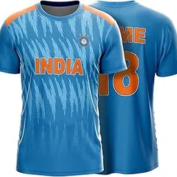 YOURJERSEY India Cricket ODI Jersey 2023 | Personalized Name & Number | Custom Cricket Shirt for Men, Women & Kids | Lightweight, Breathable Fan Edition Jersey Blue-image-48
