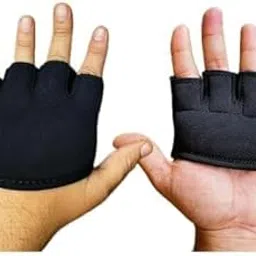 Fingerless Workout Gloves, Black Neoprene Half-Finger Design, Exercise Training Fitness Gym Hand Protection,Cricket Gloves,Wicket-Keeping & Batting Inners-image-94