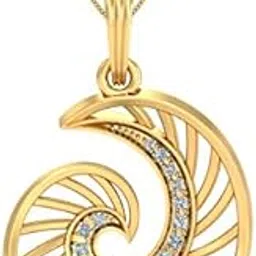 dishis 18KT Yellow Gold and Diamond Pendant for Women-picture-19