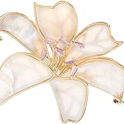 MOP Floral Brooch Pin | 18k Gold Plated | Trendy, Lightweight & Comfortable | Stylish & Tarnish-Resistant | Qty : 1pc-image-68