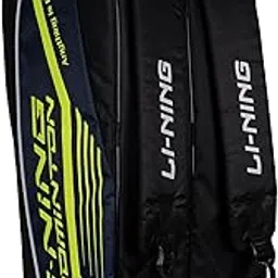 Li-Ning Hot Shot Triple Zipper Polyester Badminton Kit Bag (Black/DK Barney) | Easy - Access Compartments | Spacious | Unisex - Men, Boys, Girls, Women image 1