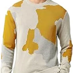 arvind Beige Abstract Printed Slim Fit Sweater-picture-32