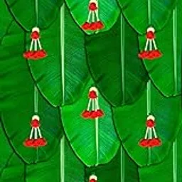 The Sun Enterprise Red Floral Toran Printed with Green Banana Leaf Background Backdrop Cloth, Wall Art for Home Decor and Photoshoot.-image-26