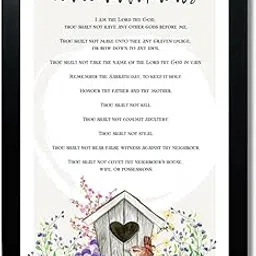 Kagaz Kala - Bible Verses Ten Commandments Framed - Bible Verses Wall Decor for Prayer Room Living Room Office - Christian Home Decor-image-40