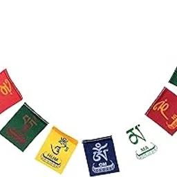 V2fashion_Tibetan Buddhist Prayers Flag" Om Mani Padme Hum" For Car & Decoration Large Size 150x13x10 cm Pack of 1)-image-6