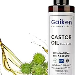 Gaiken - 100% Natural Castor (Arandi) Oil for Hair Care, Skin Care, Moisturising Dry Skin, Eyelash, Cold-Pressed, Omega-6&9, Vitamin E, No Mineral Oil & Hexane -200ml.-picture-29
