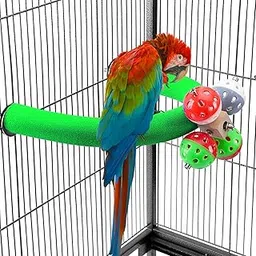 FrgKbTm U Shape Parrot Perch Stand Toy Bird Platform Sand Paw Grinding Clean Stick Exercise Conure Budgie Cockatiel Cage Accessories (Green-Rotate)-picture-21