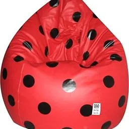 Zolo Printed XXL Bean Bag Cover Only - Without Filling - Spotty (Red)-picture-25