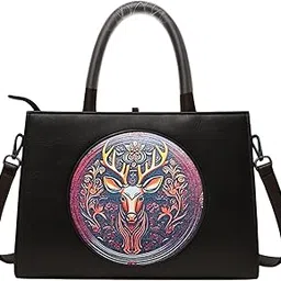 sirji Women’s Stylish Deer Print PU Leather Handbag | Elegant Brown Shoulder Bag with Long Strap | Trendy Tote for Office, Casual & Party Use Girls & Ladies-picture-43