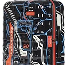 Cyber Punk 66Cm Polycarbonate Hardsided 8 Wheel Spinner Trolley Bag With Combination Lock For Men And Women, Check-In Luggage, 2000 Days Warranty (Black)-image-0