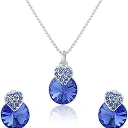 Rhodium Plated Strawberry Pendant Set Made with Swarovski Elements for Women NL1104089RPAR-image-6