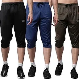 mack jonney Dryfit Lycra Solid 3/4th Capri for Men (Pack of 3)-Dryfit_D13_BLK_BLU_Gry_03-P-picture-31