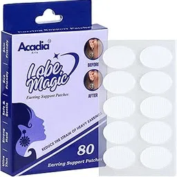 Acadia Arts Lobe Magic- Clear Earring Support Patches - Earring Backs For Droopy Ears - Ear Care Products for Torn or Stretched Ear Lobes (80 Patches + 20 Free Patches)-picture-29