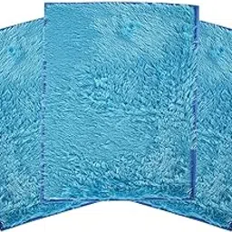 Kuber Industries Pack of 3 Anti-Slip Bathroom Mat | Door Mats for Home Entrance & Kitchen Floor | Foot Perdan for Home Door | Furry - Blue-picture-19