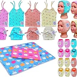 V.B.K® Baby Clothes/Baby Gift Set With Jabla,Nappy, Mitten Booties, Cap and Waterproof Two Layer Mattress, 0 to 3 Months-picture-15