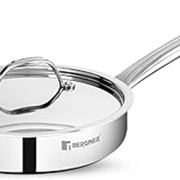 BERGNER Tripro TriPly Stainless Steel 22 cm (2 L) Sautepan/Deep Frypan with Lid, Ergonomic Stay Cool Handle, Even Heating, Induction Bottom and Gas Stove Ready - Silver (5-Year Warranty-picture-12