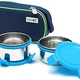 MAX Fresh (2) Stainless Steel 2 Container Lunch Box with Bag | Air Tight, Leak-Proof (2 SS Container)-picture-19