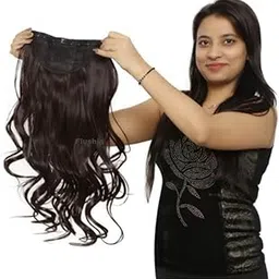 FLUSHIA Hair Extensions And Wigs Women's Natural Brown Curly/Wavy Hair Extensions-picture-41