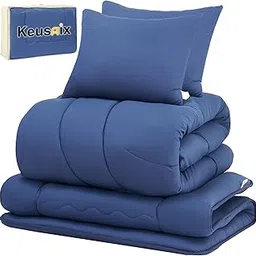 Keusnix Futon Set, Double, 5-piece Set, Bedding Set, SEK Certified, Bacteria Resistant, Odor Resistant, All Season, Comforter Set, Washable, Filling 4.4 lbs (2.0 kg), Comforter, High Density Cotton-image-69