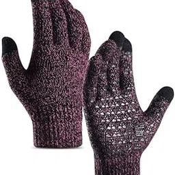 Girls Winter Gloves with Touch Screen Finger for Women Woolen warm Rabbit Fur Gloves Mittens | Soft Fleece Windproof Mobile Screen Touch Hand Gloves-image-4
