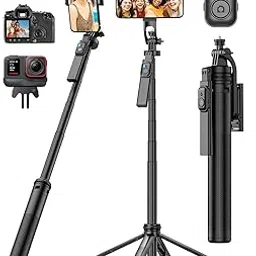 180cm Adjustable Selfie Stick Tripod with Bluetooth Remote, 360° Rotating Phone Holder, Lightweight Aluminium Extendable Stand for Travel, Vlogging, Reels & Mobile Photography-picture-32