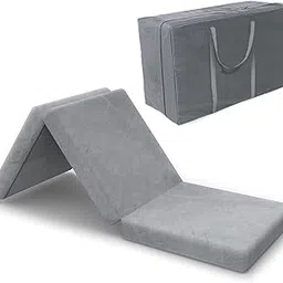 SINWEEK Tri-Folding Mattress Foam Topper 38 x 75 x 4 Inch Folding Pad with Removable Cover & Waterproof Lining-image-77