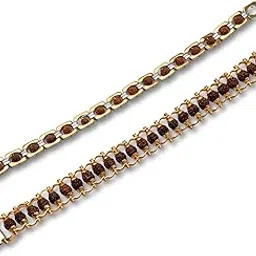 japam Gold Plated Modern + Duotone Rudraksha Bracelet - Combo of 2 – 8.5 Inches Length-picture-54