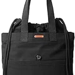 harry kritz Vertical Cotton Canvas Black Tote Bag with Drawstring Closure for College and Everyday Use-picture-16