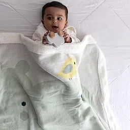 TIDY SLEEP Knitted Fleece Double Layered Blanket Size 100x120 CM (Happy Hippo)-picture-68