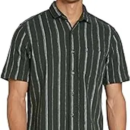 allen solly Men Cotton Blend Regular Fit Textured Striped Casual Shirt-picture-15