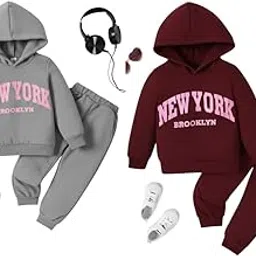 Children's Fleece Tracksuit | Pullover Hoodie & Sweatpants 2-Piece Outfit Set | Casual Activewear for School, Play, and Sports-image-24