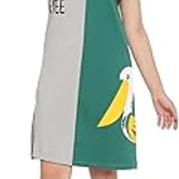 clovia Women's Cotton Printed Short Nightdress in Grey-picture-23