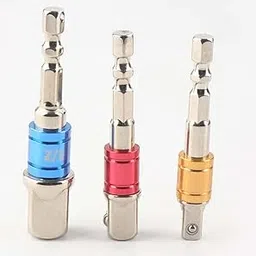 DY TOOLS Regatic Impact Grade Socket Adapter/Extension Set Turns Power Drill Into High Speed Nut Driver,1/4-Inch Hex Shank to Drive for Adapters Use with Chucks, Sizes 1/4" 3/8" 1/2", Cr-V, 3-Piece-picture-43