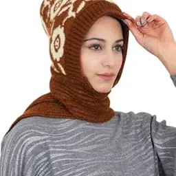 ekraes malosaha Women's Winter Wool Blend Cap with Muffler, Fabric, Beautiful, Soft, Warm & Stylish-picture-29