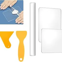 Serplex® 5Pcs Polymer Clay Tools Set, Acrylic Clay Roller with Acrylic Sheet Backing Board, Plastic Scraper, Assisted Shovel, Rubber Clay Tool Molds for DIY Craft Shaping and Sculpturing Modelling-picture-16