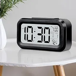 ASTROMETRIC Black Digital Alarm Clock with Automatic Sensor, Date & Temperature Display – Modern Table Clock for Students, Home, Office, and Corporate Use (Desk Alarm Clock)-picture-23