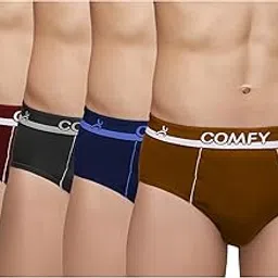 amul comfy Men's Pure Cotton Multi Color Brief Pack of 4 (Assorted Colour May Vary)-picture-27
