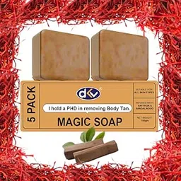 DKV Sandalwood & Saffron Magic Soaps For Bath | Handmade Soaps For Glowing (200 g (Pack of 2) image 1