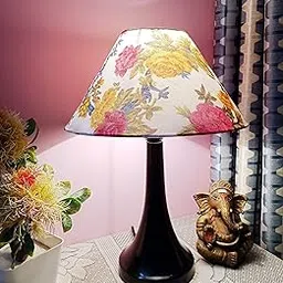 Round Conical Shade Modern Premium Designing Black Metal Base Table Lamp for Bedroom | Living Room | Home Decoration | Drawing Room | Bedside-picture-18