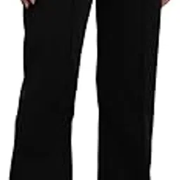 fashion senoraa Women’s Cotton Blend Formal Pant, High-Rise Regular Fit, Solid Flat-Front Knitted Trousers with 2 Pockets – Full-Length Office-picture-54