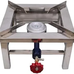 Shaan Mfg Single Burner Steel Square Round Ring Chulha Canteen Bhatti Commercial Gas Stove - Multi Colour, Manual, Large-10x10x 9.5-picture-31