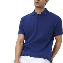 urbano fashion Men's Textured Regular Fit Half Sleeve Cotton Polo T-Shirt-picture-56