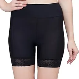 PLUMBURY Lace Trimmed Seamless Under Dress Cycling Shorts for Women,Size S to L-picture-11