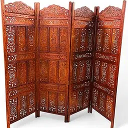 Buy from A.S Handicrafts Rosewood Room Partition for Living Room,Room Divider 4 Panel,partition for Pooja Room,Screen Separator,Partition Wall Divider for Hall|Bedroom|Office|Pooja RoomBrown-picture-23