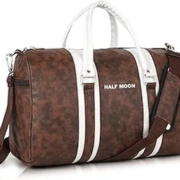 35L Travel Duffle | Stylish & Spacious Weekender Premium Vegan Leather Duffle Bag for Travel for Men and Women | Holiday Cabin Bag with Detachable Shoulder Strap-image-95