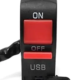 TwentyMint 7/8" Handlebar Universal Bike Light Switch 22mm with USB SocketFor RE Classic 350 image 1