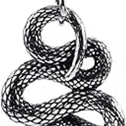 the men thing SILVER GUARDIAN SNAKE - Pure Titanium Steel Pendant with 24inch Round Box Chain for Men & Boys-picture-57